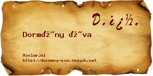 Dormány Éva névjegykártya